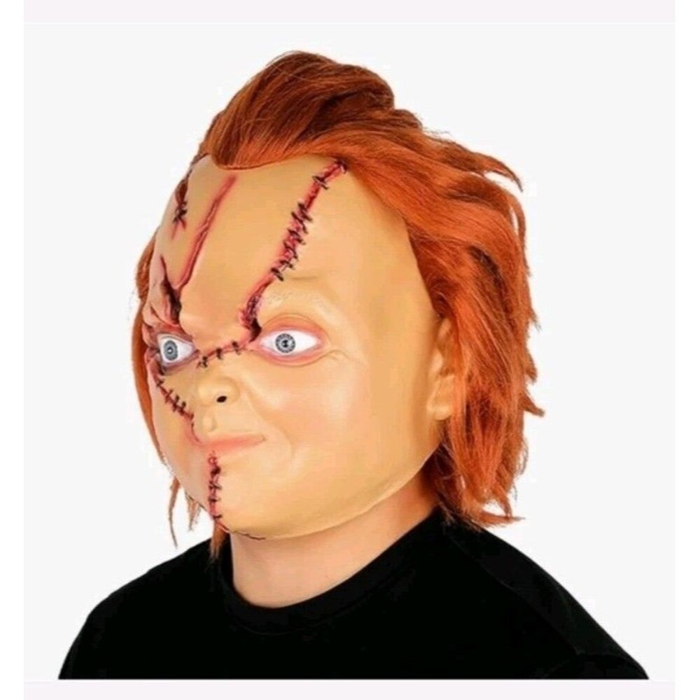 Creepy Adult Doll (Chuckie) Latex Mask Scrs Red Hair One Size